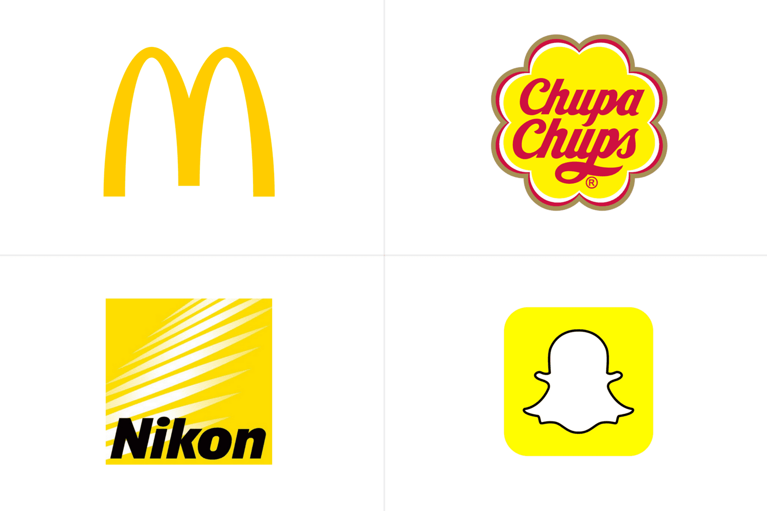 Logos de McDonald’s, Chupa Chups, Nikon y Snapchat