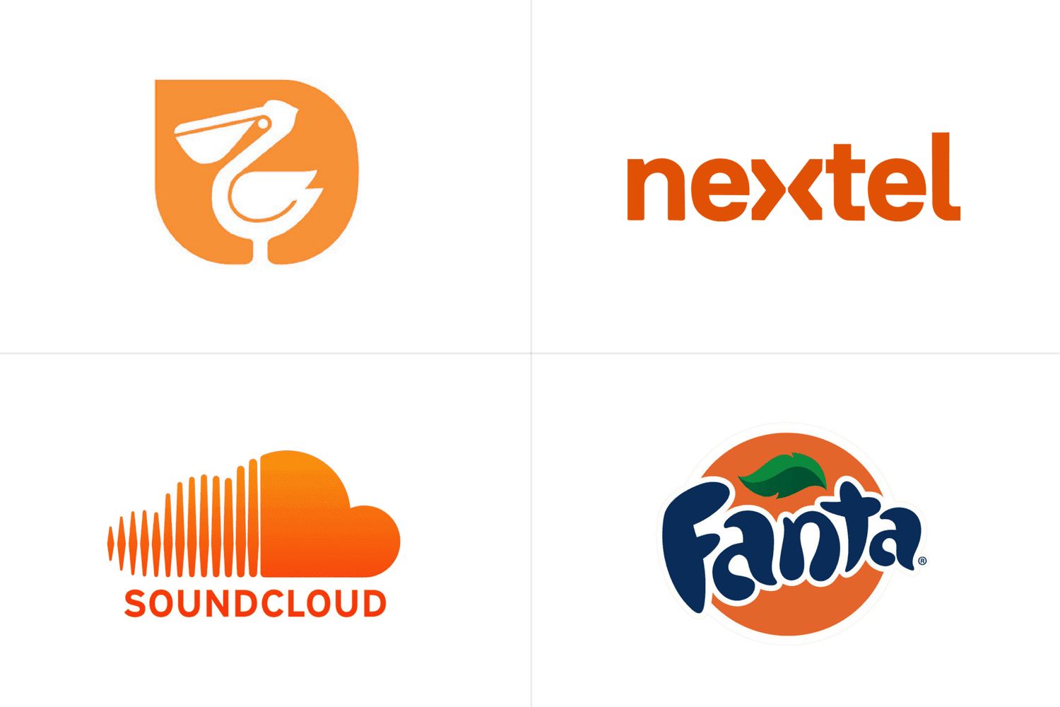Logos de Comercial Mexicana, Nextel, Soundcloud y Fanta